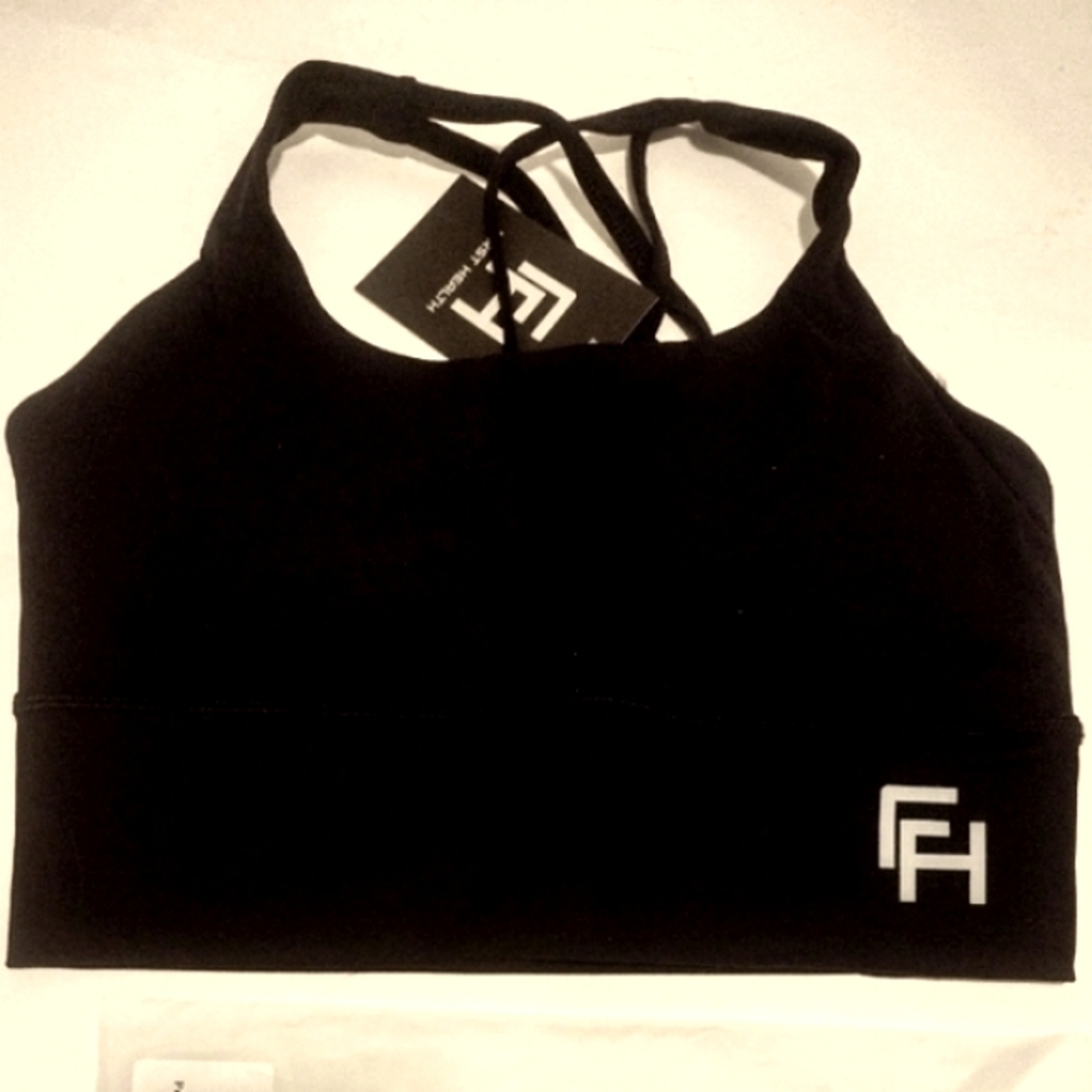First Health Apparel sports bra top, Black, US 4, NEW with Tag Athletic Tank Top